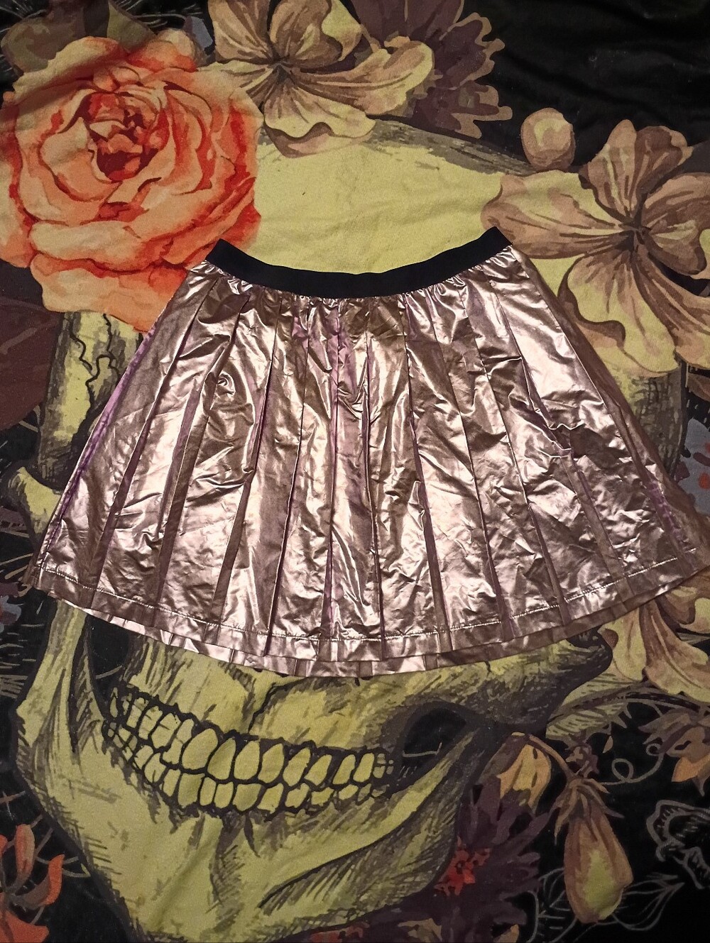 Cat & Jack Metallic Rose Pink Pleated Skater Skirt